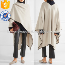 Dusana Wildleder-getrimmt Merino Wolle und Kaschmir-Mischung Cape Herstellung Großhandel Mode Frauen Bekleidung (TA3005C)